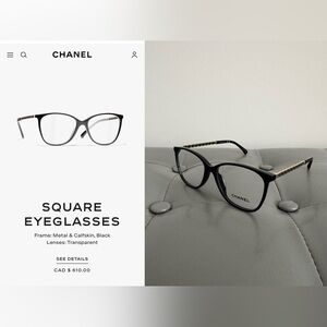 Chanel Black Square-frame Glasses